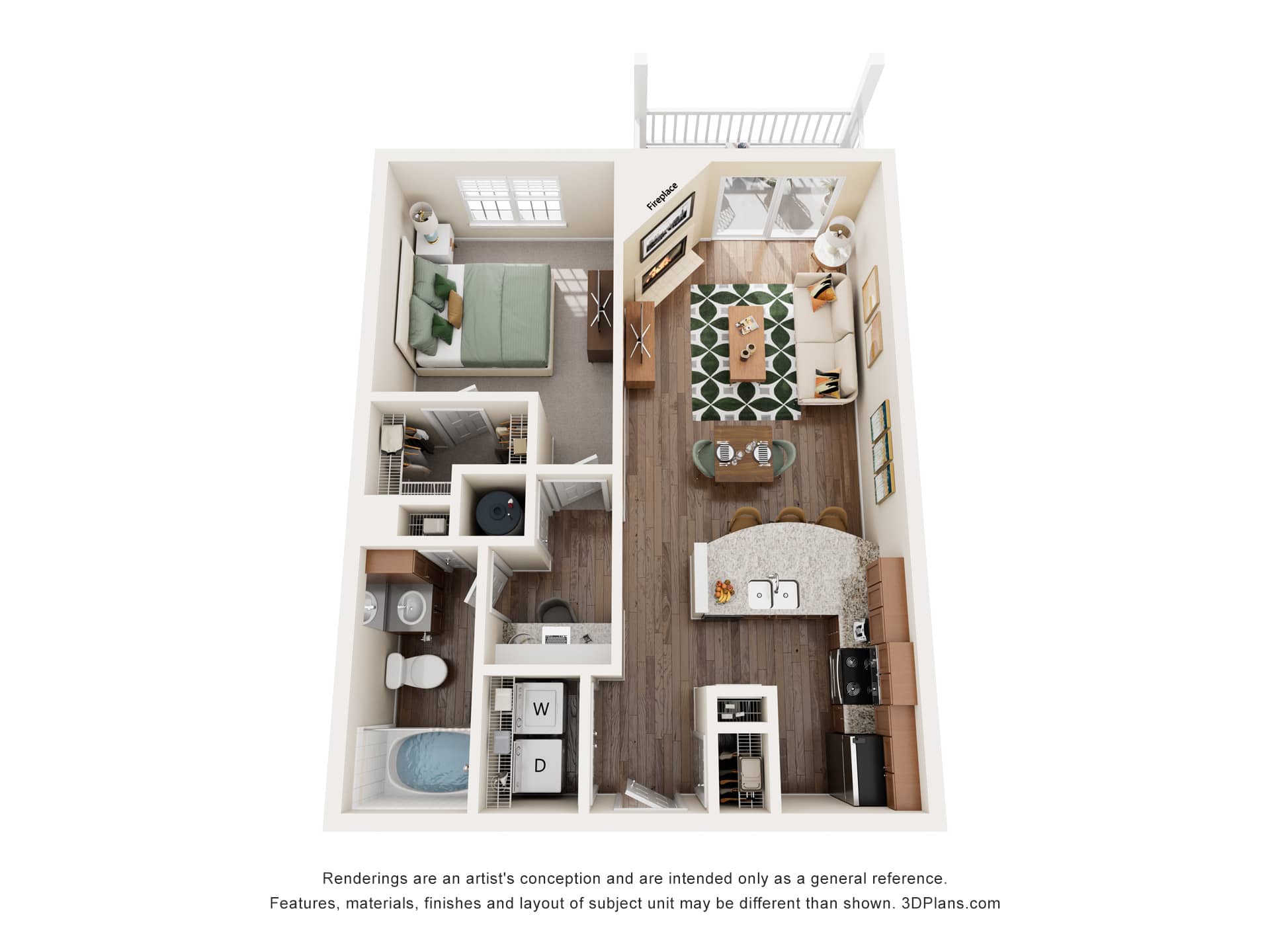 Rose Heights Apartments A2 floor plan image - Raleigh, NC